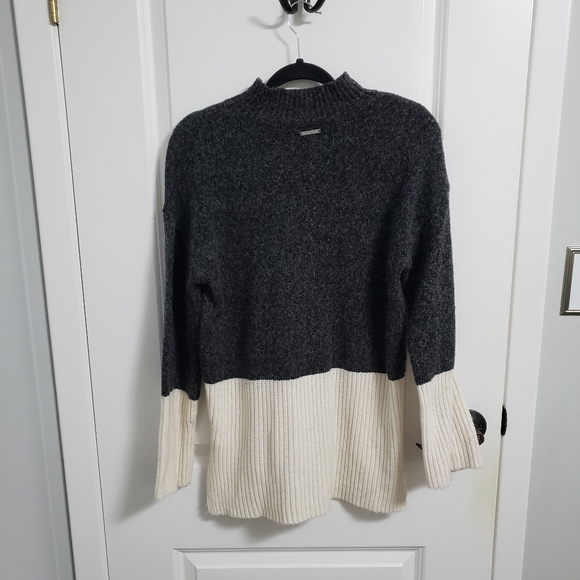 MICHAEL KORS Cream Grey Colorblock Wool Sweater - Picture 3 of 8